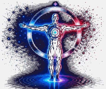 Illuminated human figure within a signal ring